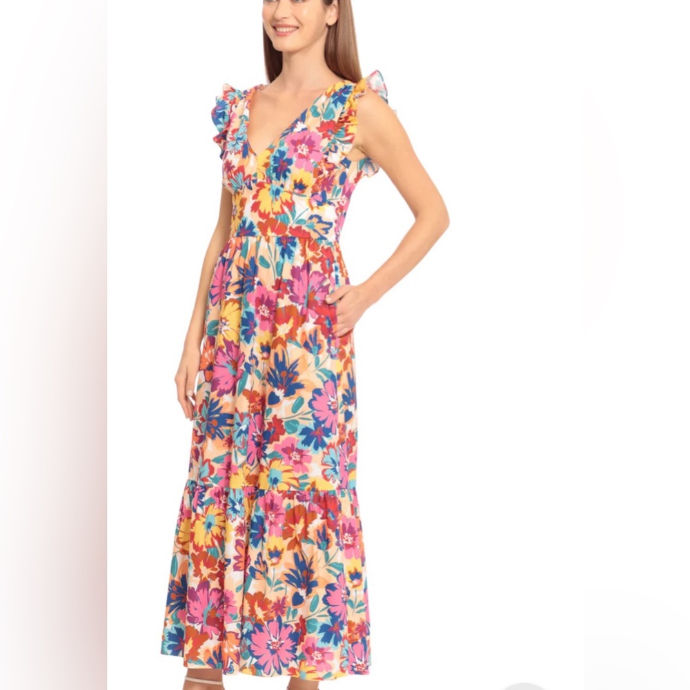Maggy London Colorful Floral Maxi Dress